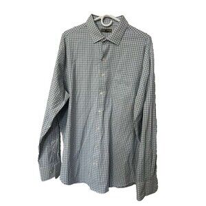 Peter Millar Button Up Shirt Men's XL Plaid Summer Comfort Long Sleeves